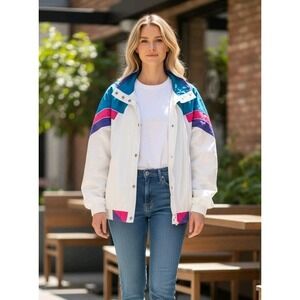 Vintage Windbreaker Sz‎ M Zip Be In The Current Seen Colorblock